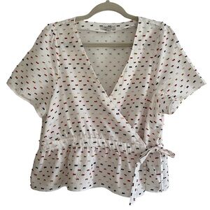 Madewell Wrapover Shortsleeve Blouse